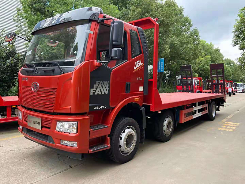 國六解放J6L牌前四后四平板運輸車(chē)